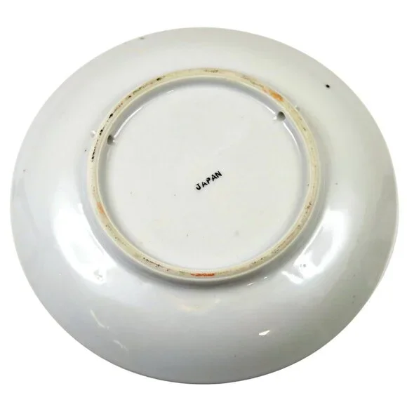 Signed Japanese Scenic Saucer Hand-Painted Landscape 1920s-40s Porcelain - Picture 4 of 5